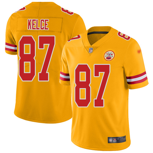 Men Kansas City Chiefs #87 Kelce Travis Limited Gold Inverted Legend Football Nike NFL Jersey->kansas city chiefs->NFL Jersey